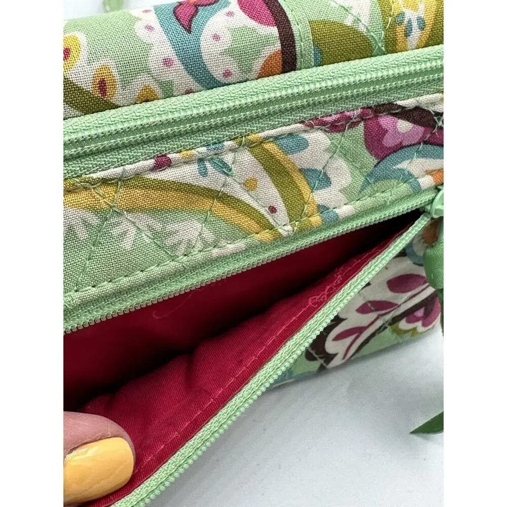 Vera Bradley Tutti Frutti Crossbody Small Wallet Paisley Messenger Purse Bag